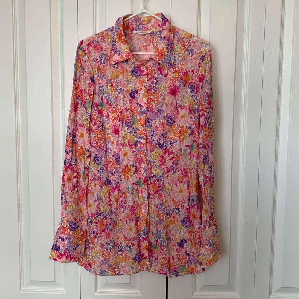H&M Floral Blouse - Pink, Orange, Purple